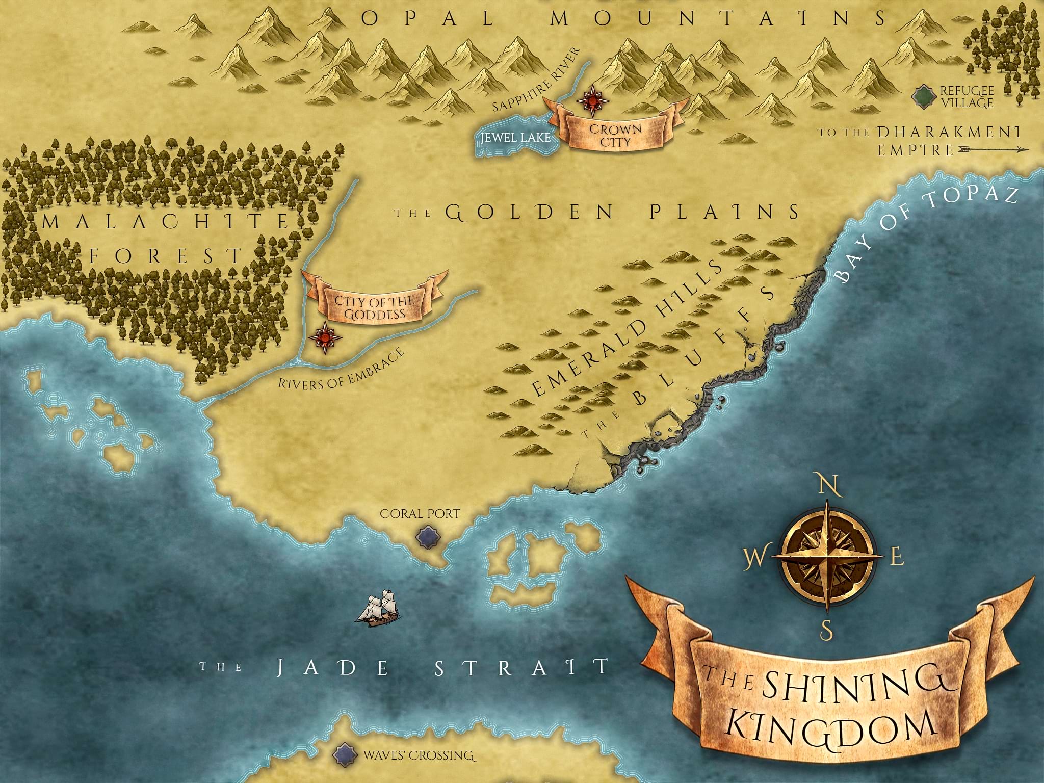 Shining Kingdom map from Fatal Empire fantasy intrigue series